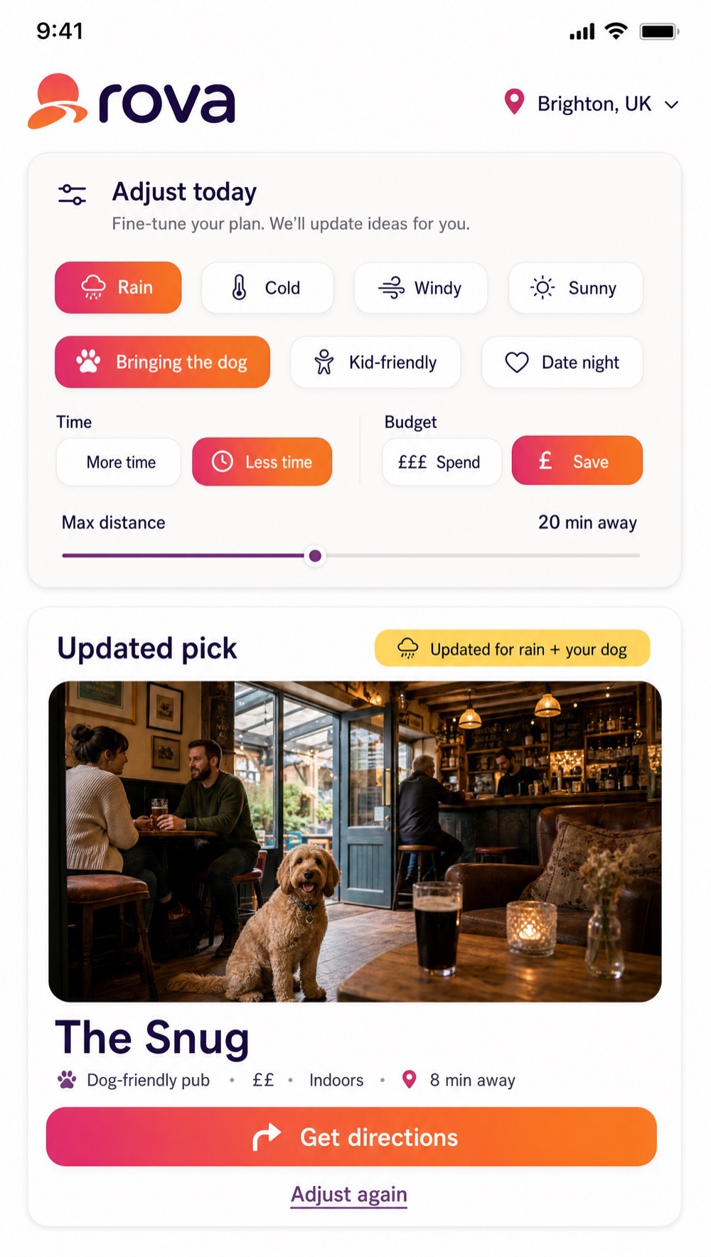 rova: recommendation updates when plans change